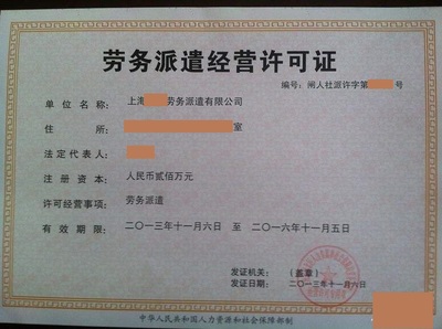 勞務派遣許可證